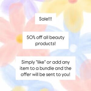 50% All beauty products SALE! 🌺
